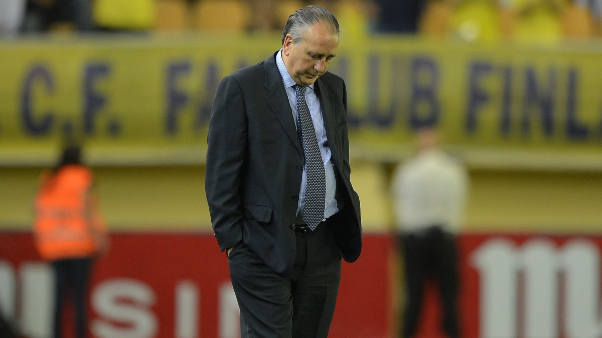 Fernando Roig tras un partido de Liga del Villarreal. (AFP)