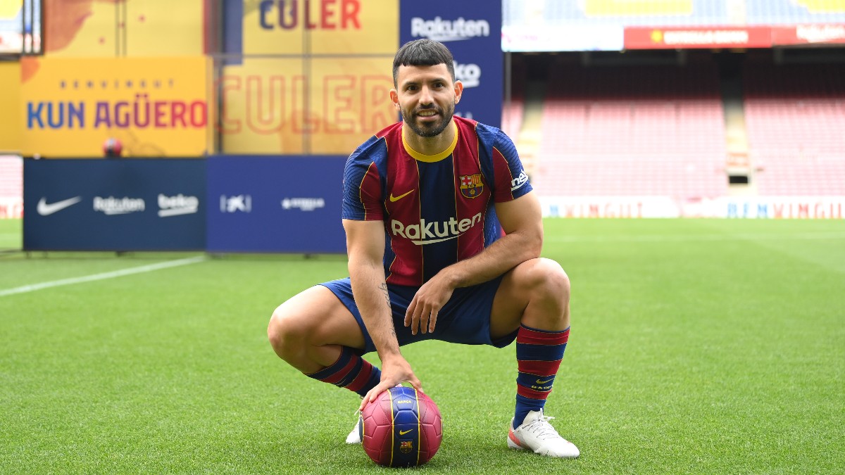 En directo: presentación de Agüero como jugador del Barcelona. (Getty)
