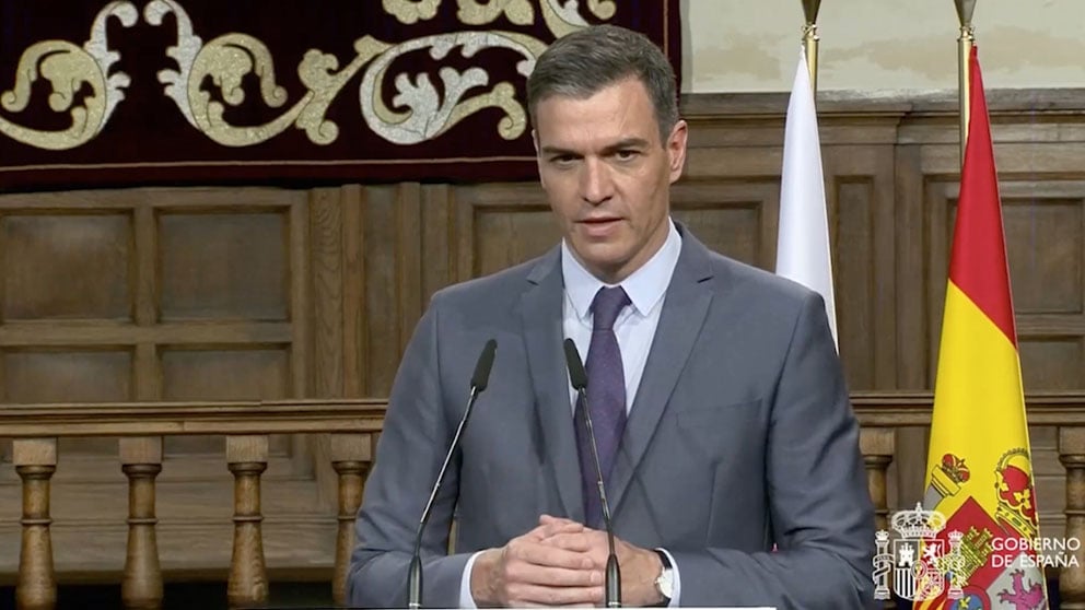 El presidente del Gobierno Pedro Sánchez en rueda de prensa