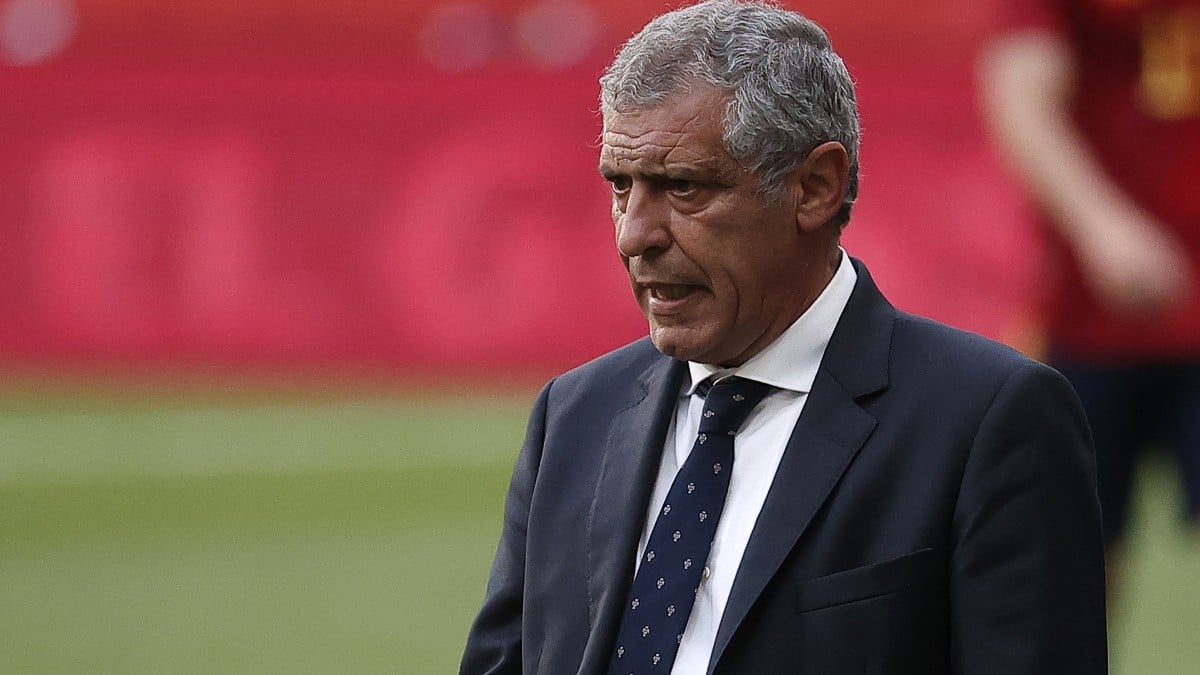 Fernando Santos, en el partido contra España. (Getty)