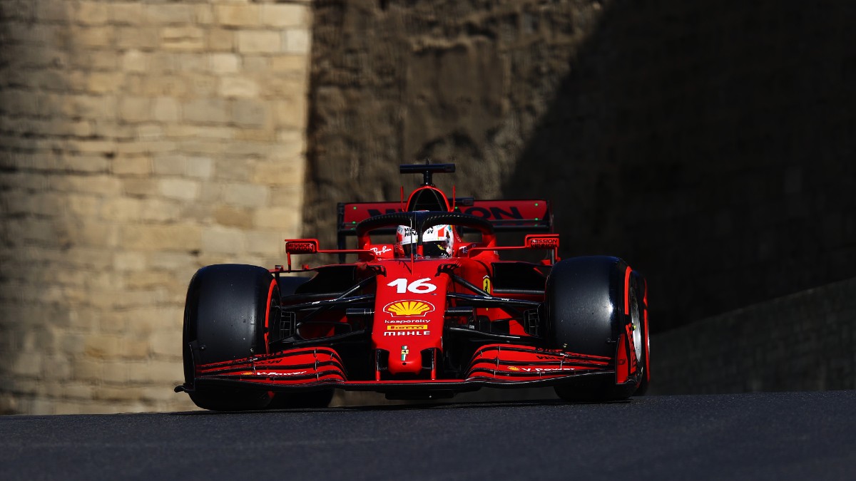 Charles Leclerc, en la clasificación del Gran Premio de Azerbaiyán. (Getty)