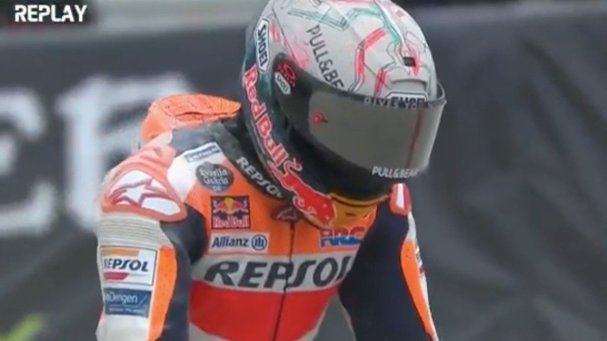 Marc Márquez se cayó cuando marchaba sexto.