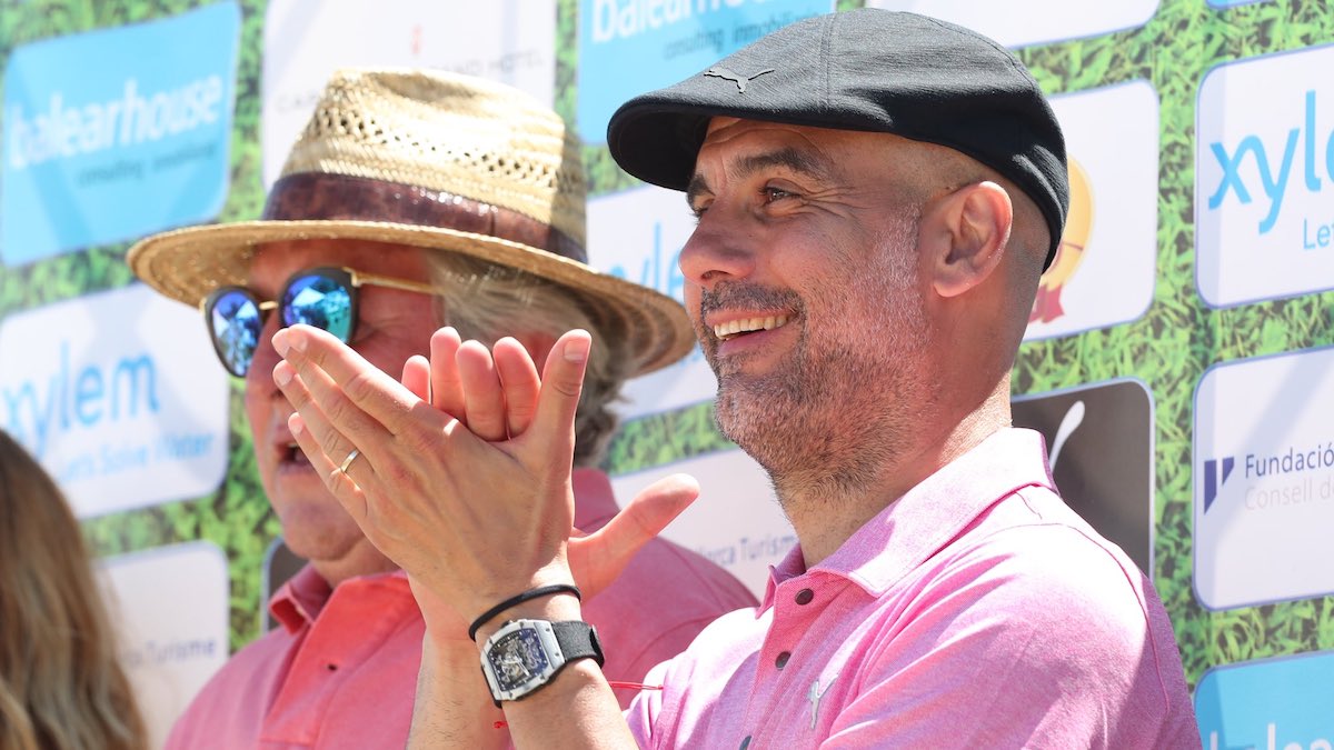 Pep Guardiola, durante la presentación del Legends Trophy. (@trophyoflegends)