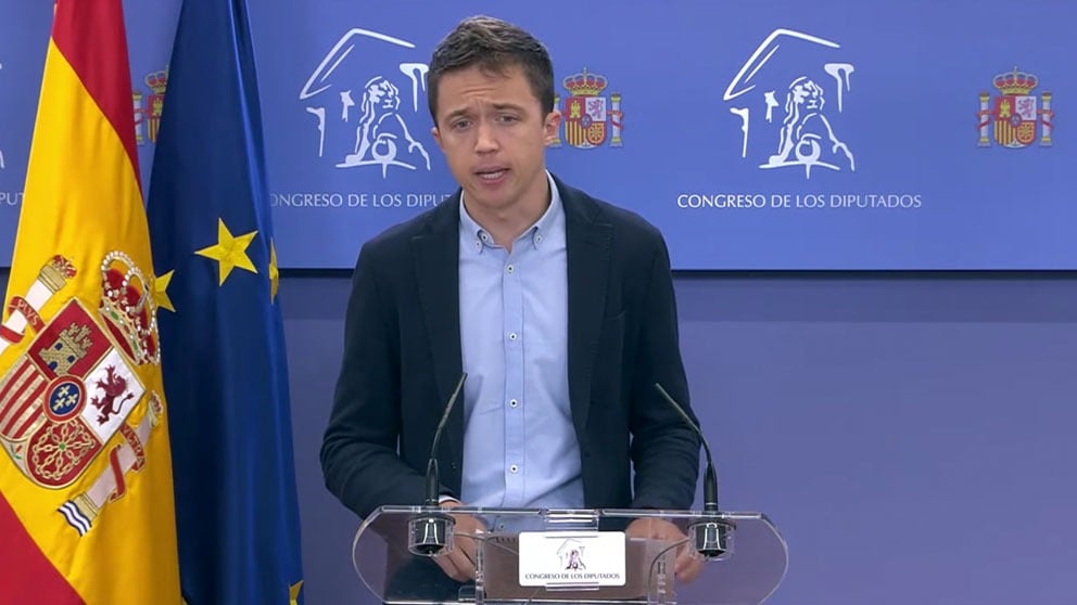 El portavoz de Más País, Íñigo Errejón, este martes en el Congreso.