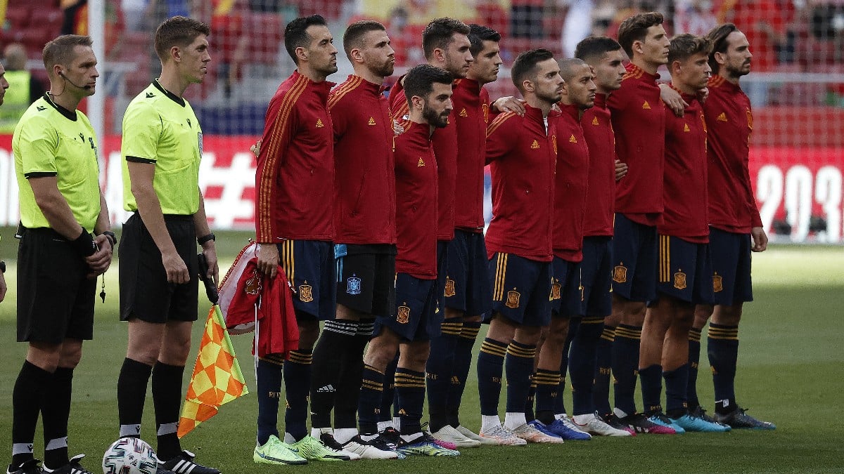 Los jugadores de la selección española de fútbol.