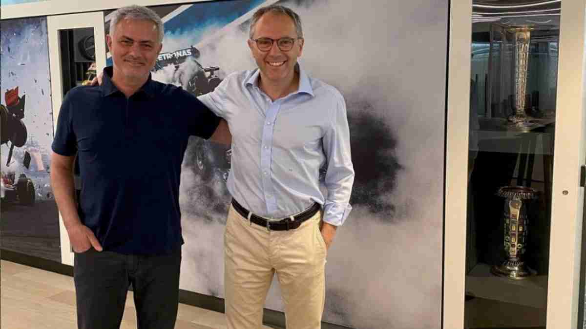 José Mourinho y Stefano Domenicali, CEO de la Fórmula 1. (@Josemourinho)