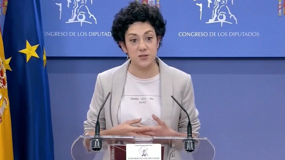 Aina Vidal, en rueda de prensa.