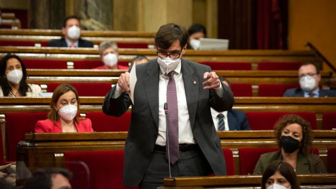 Salvador Illa (PSC) en el Parlament de Cataluña.