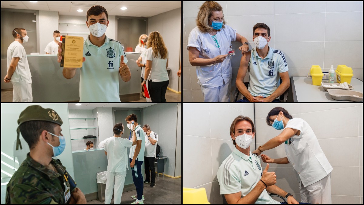 Los jugadores de la Selección fueron vacunados en Las Rozas.