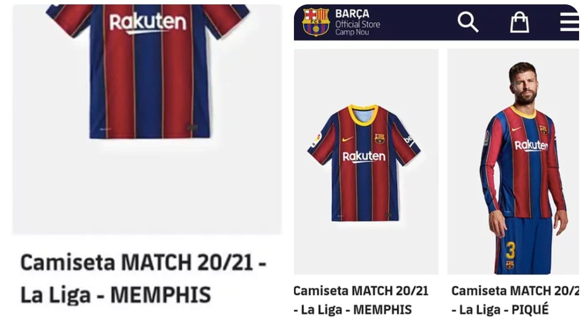 El Barça ya vende la camiseta de Depay.