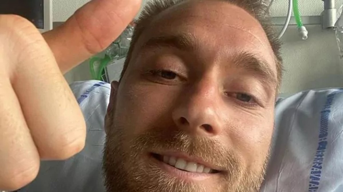 Eriksen publica su primera foto desde el hospital. (Instagram)