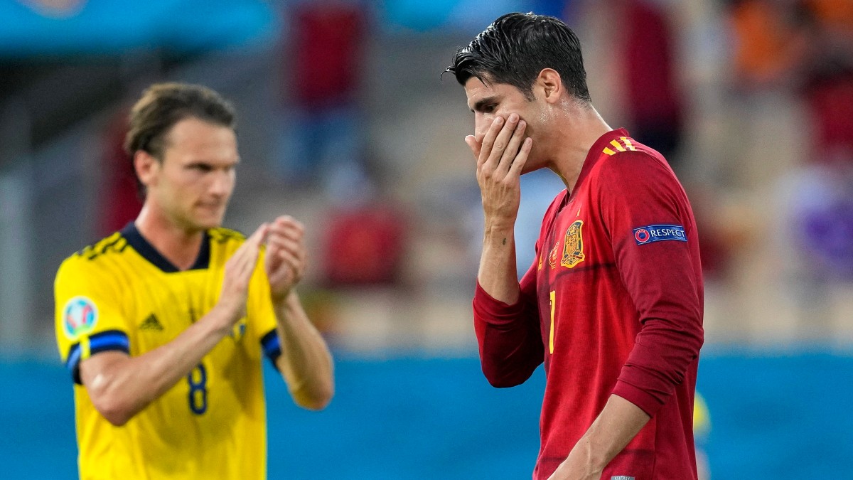 Álvaro Morata, en el partido contra Suecia. (Getty)