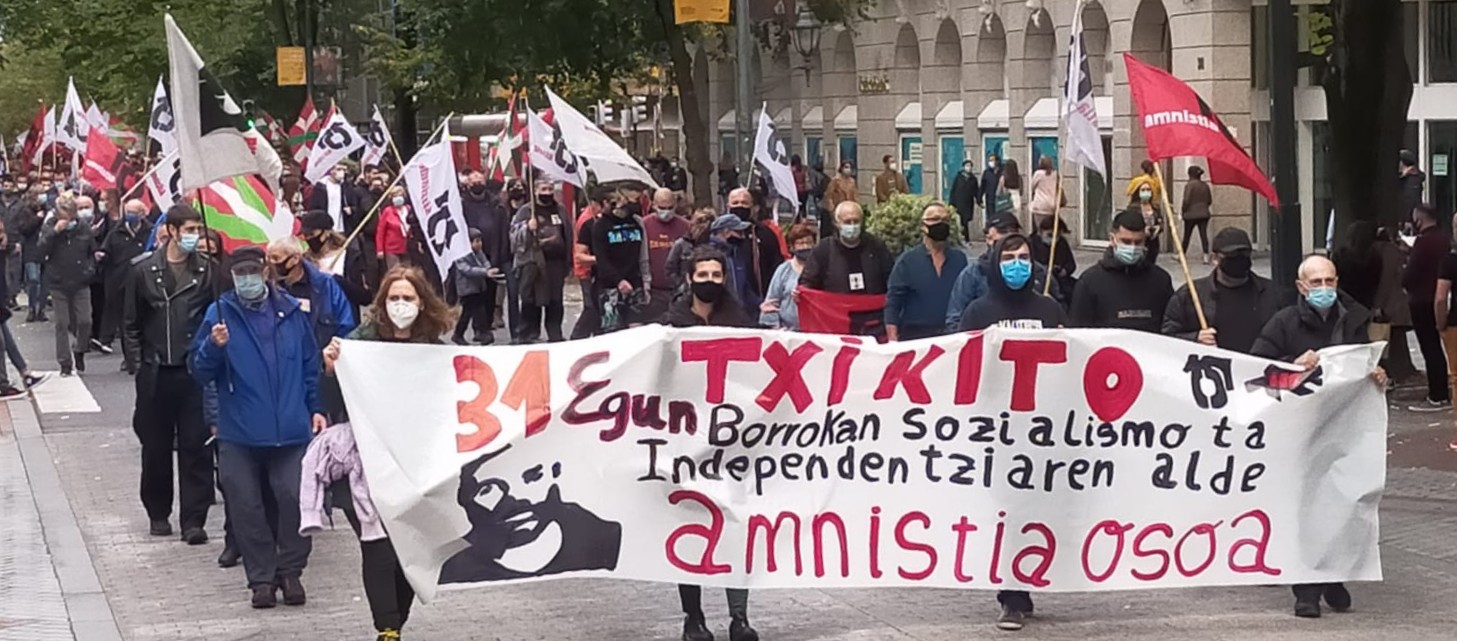 Manifestación organizada por ATA en apoyo al etarra condenado Iñaki Bilbao Goikoetxea, alias Txikito.