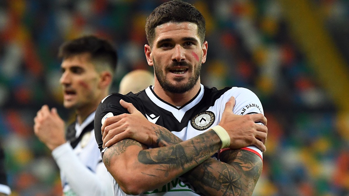 Rodrigo de Paul celebra un gol con el Udinese. (Getty)