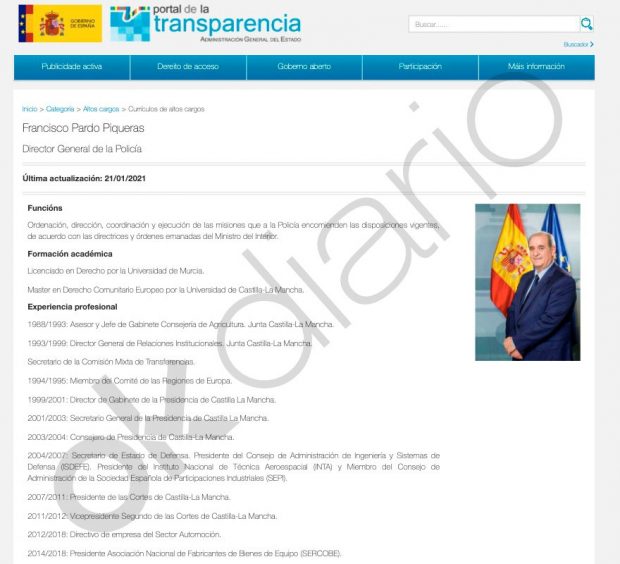 Pardo Piqueras también omite su paso por Tecnove SL en el Portal de Transparencia.