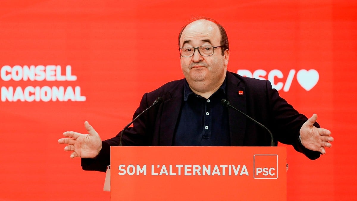 El ministro Miquel Iceta este sábado en el Consell Nacional del PSC. (Foto: Efe)