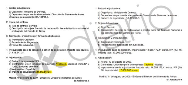La mayoría de contratos que Pardo Piqueras adjudicó a Tecnove SL desde Defensa se hicieron sin concurso público.