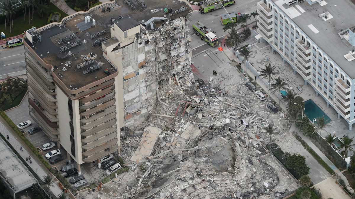 Imágenes del edificio que ha colapsado. Foto: Europa Press.
