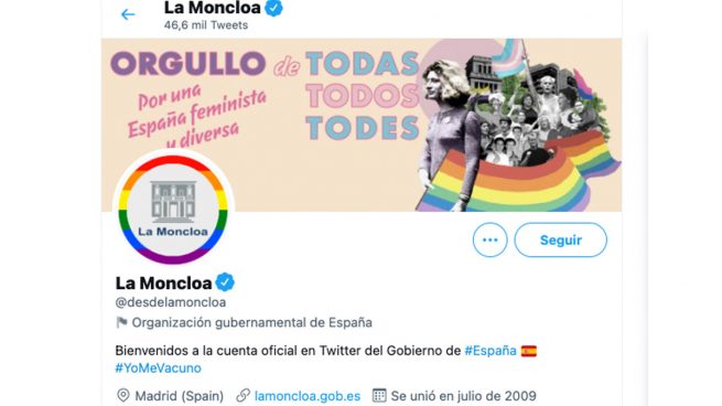 Perfil oficial de La Moncloa en las redes.