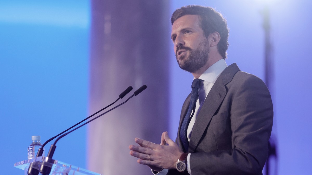 El líder del PP, Pablo Casado, explica los detalles de la próxima Convención Nacional.