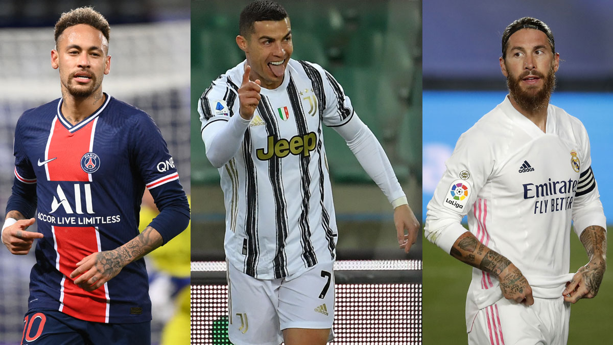 Neymar, Cristiano y Ramos (Getty/AFP)