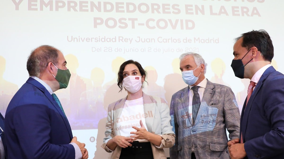 Isabel Díaz Ayuso en el acto organizado por la Federación Nacional de Asociaciones de Trabajadores Autónomos. (Foto: Europa Press)