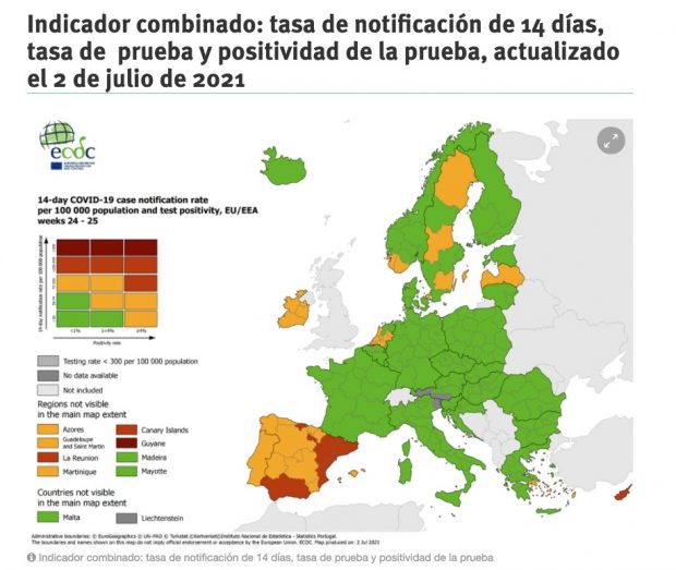 El organismo anticovid de la UE sitúa a España en cabeza del peligro de contagio en verano