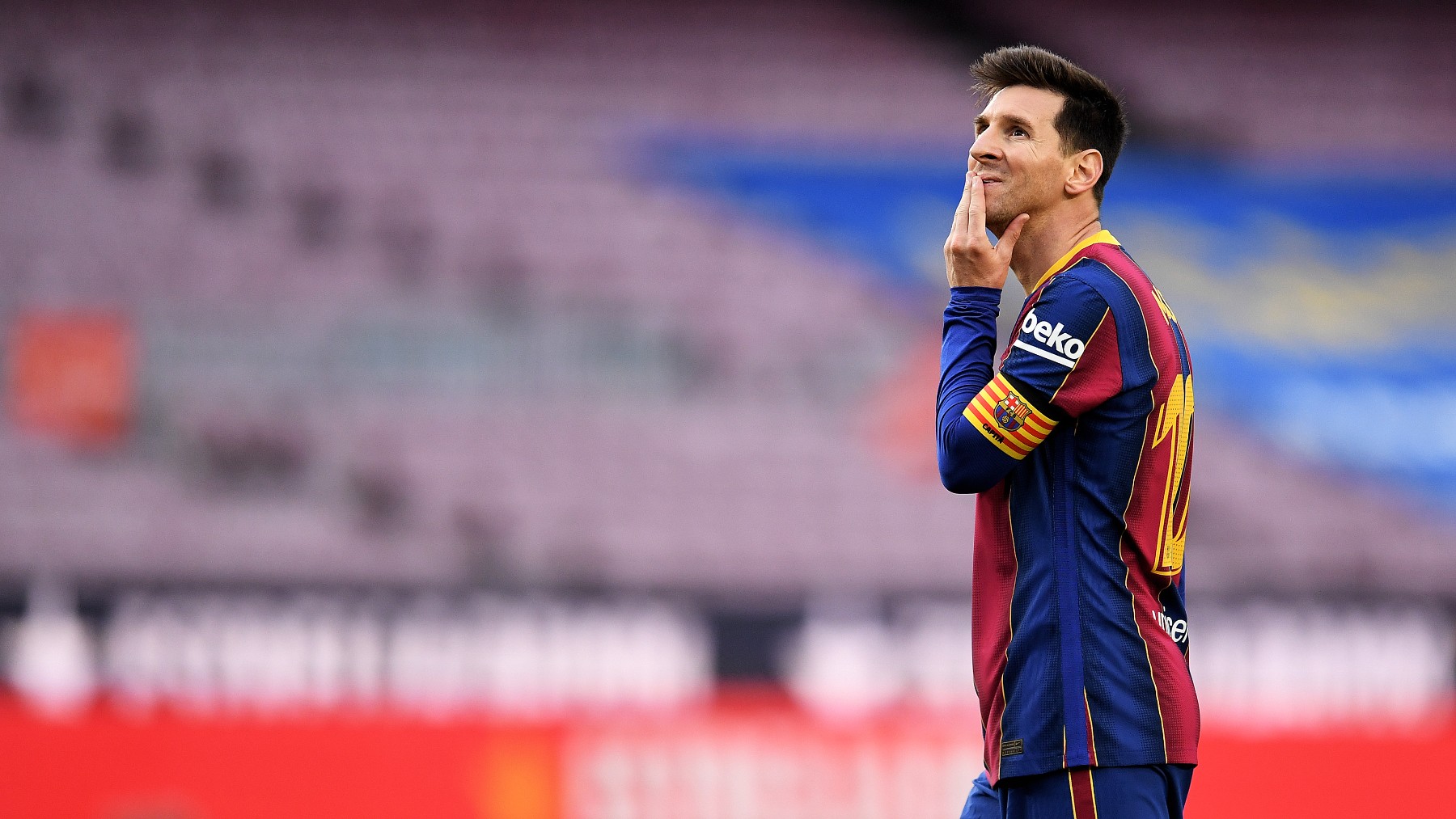 Leo Messi, durante un partido con el Barcelona. (Getty)