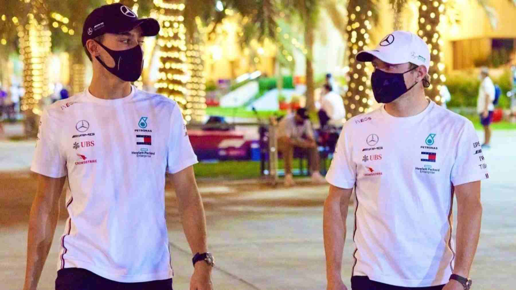 George Russell y Valtteri Bottas con Mercedes. (EFE)