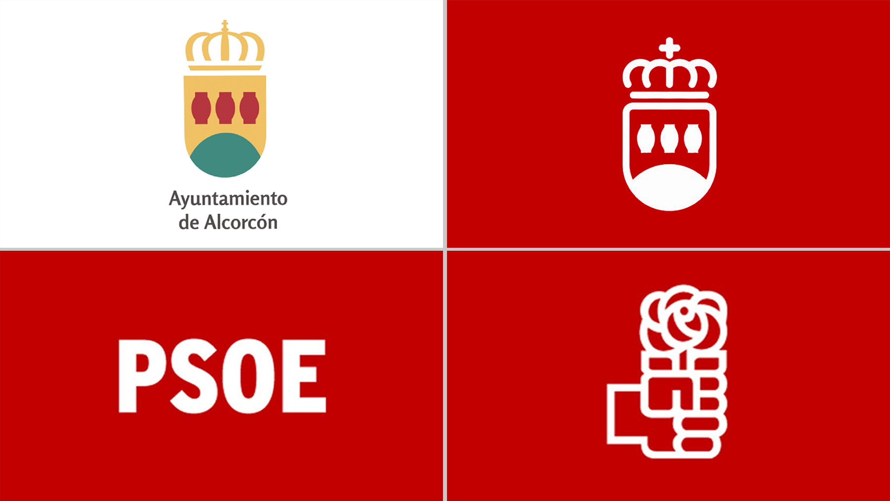 El nuevo escudo de Alcorcón que imita al logo del PSOE.