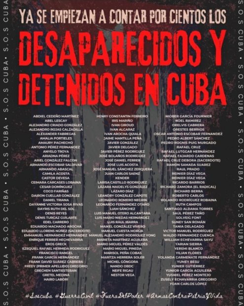 Más de cien desaparecidos en Cuba: así reprime el castrismo las protestas pacíficas en la calle