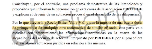 Escrito del abogado de la gerente Rocío Val al juez del caso Neurona.