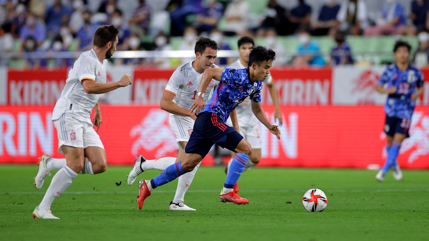 Kubo, durante el Japón – España. (Getty)