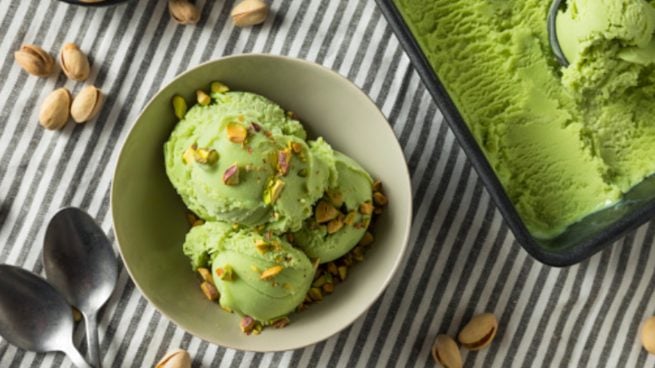 Helado de pistacho sin azúcar, receta rápida con solo 3 ingredientes y sin heladera