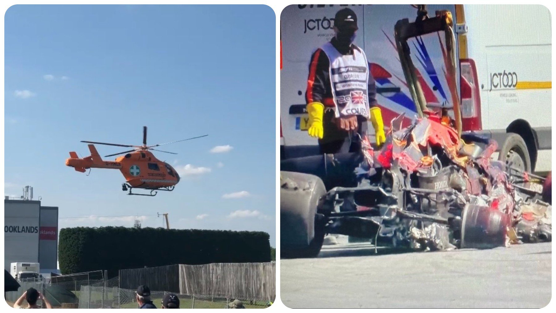 Max Verstappen, trasladado en helicóptero al hospital tras su accidente.