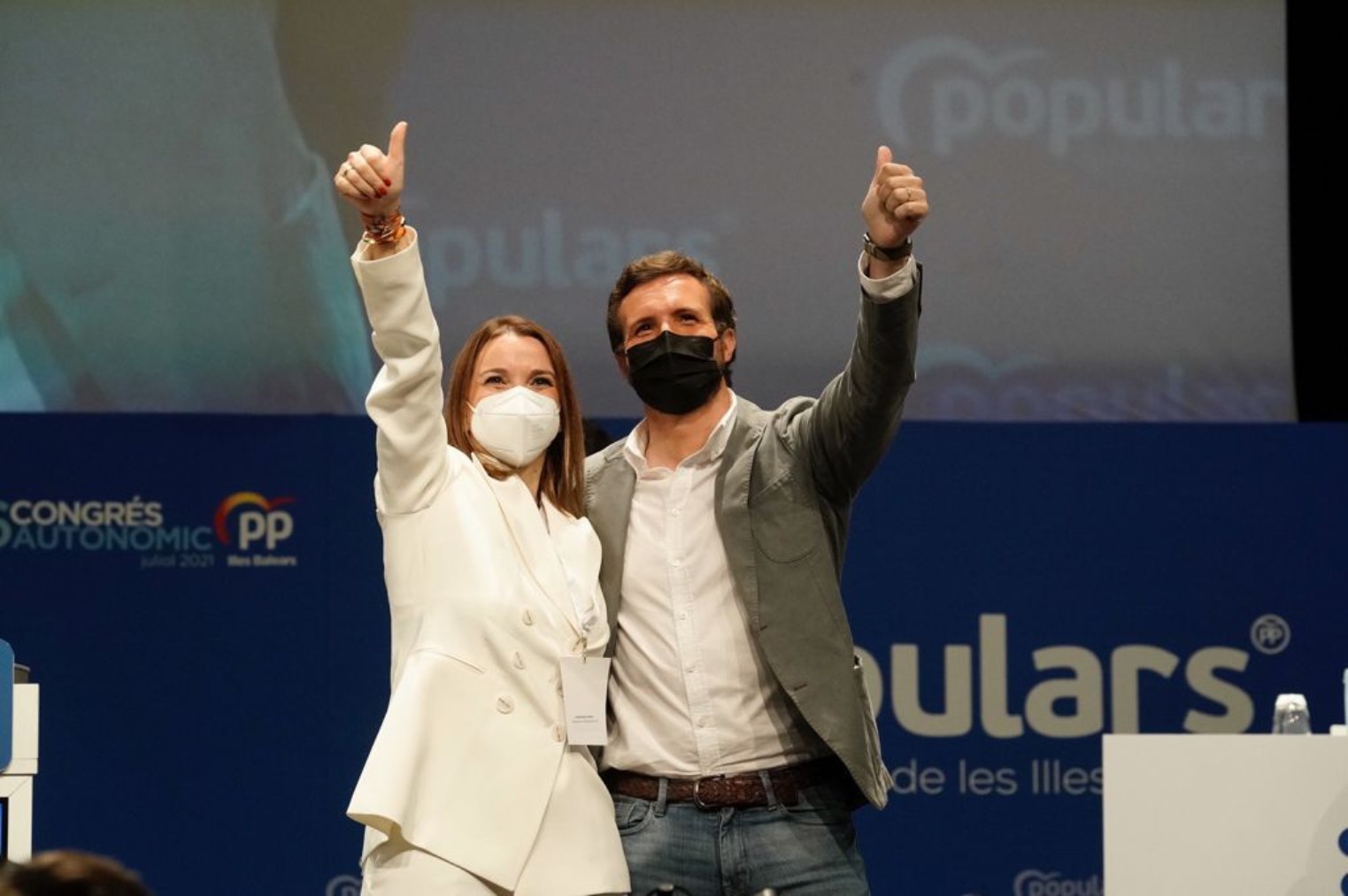 Pablo Casado con Marga Prohens, este sábado.