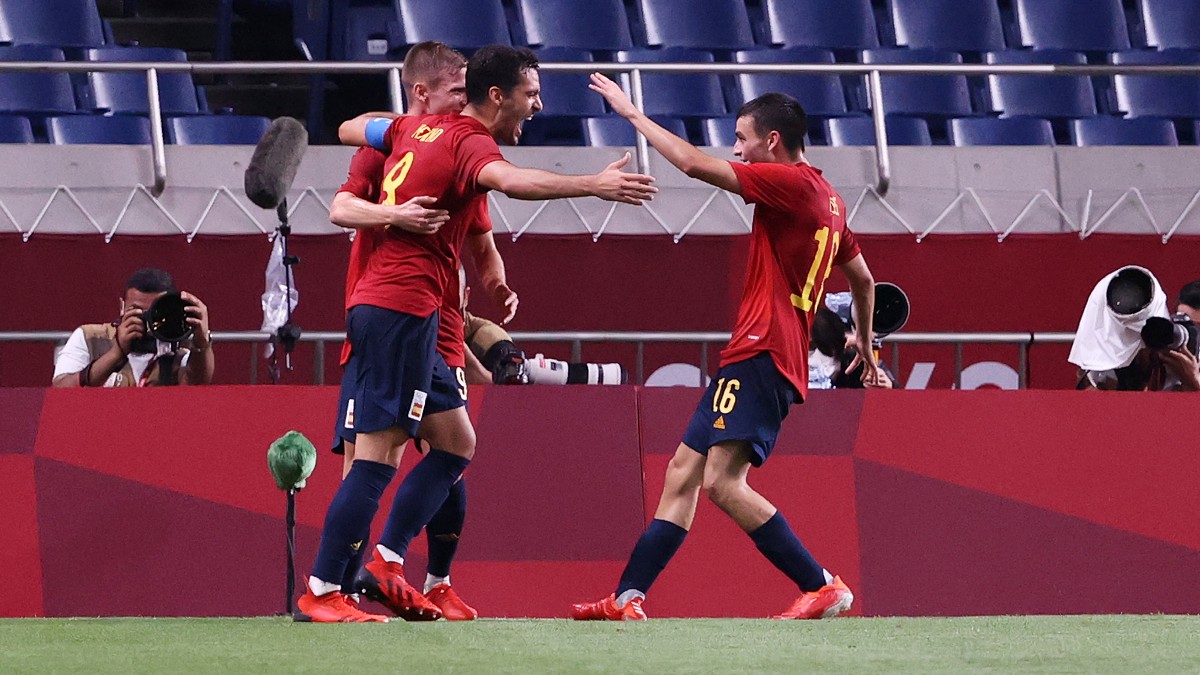 España celebra un gol en los Juegos Olímpicos. (AFP)