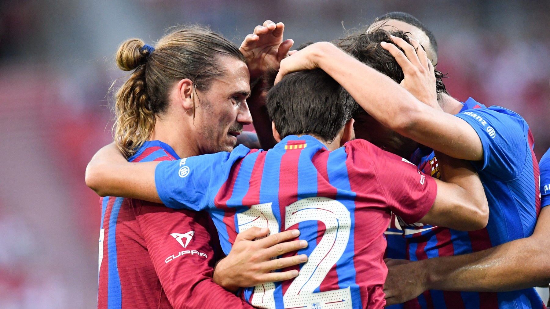 El Barcelona celebra un gol. (AFP)