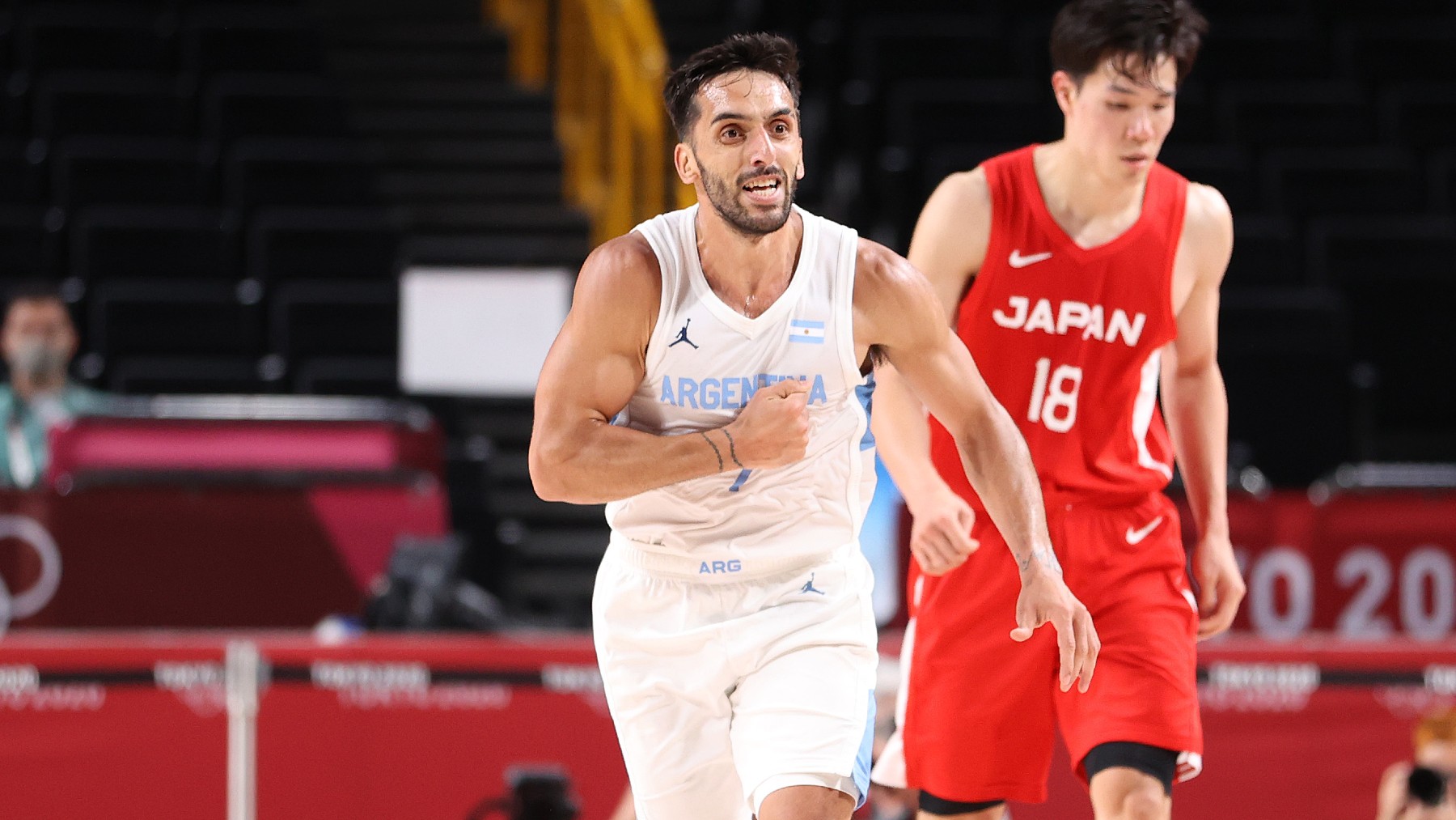 Facundo Campazzo, en el partido ante Japón. (Getty)