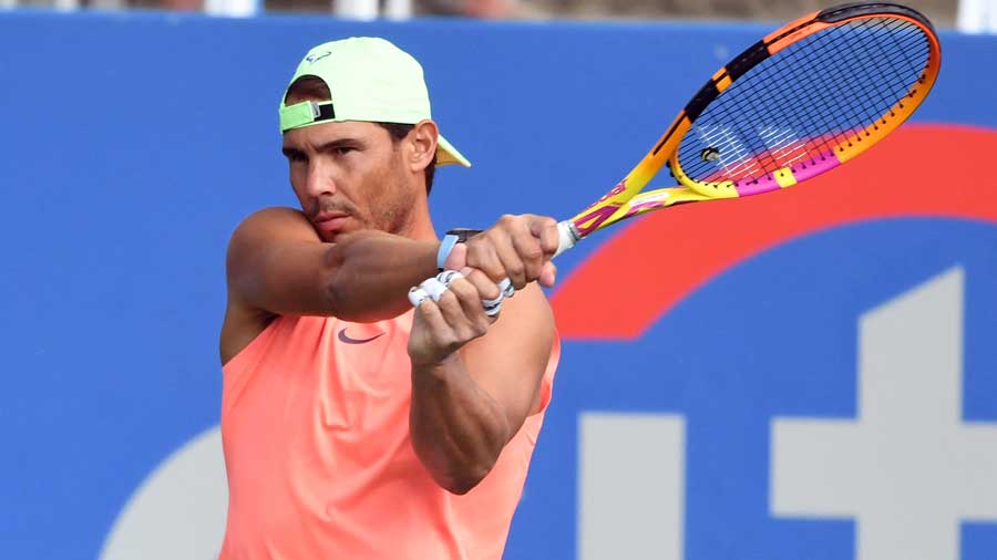 Rafa Nadal, durante un entrenamiento en el torneo de Washington (AFP)