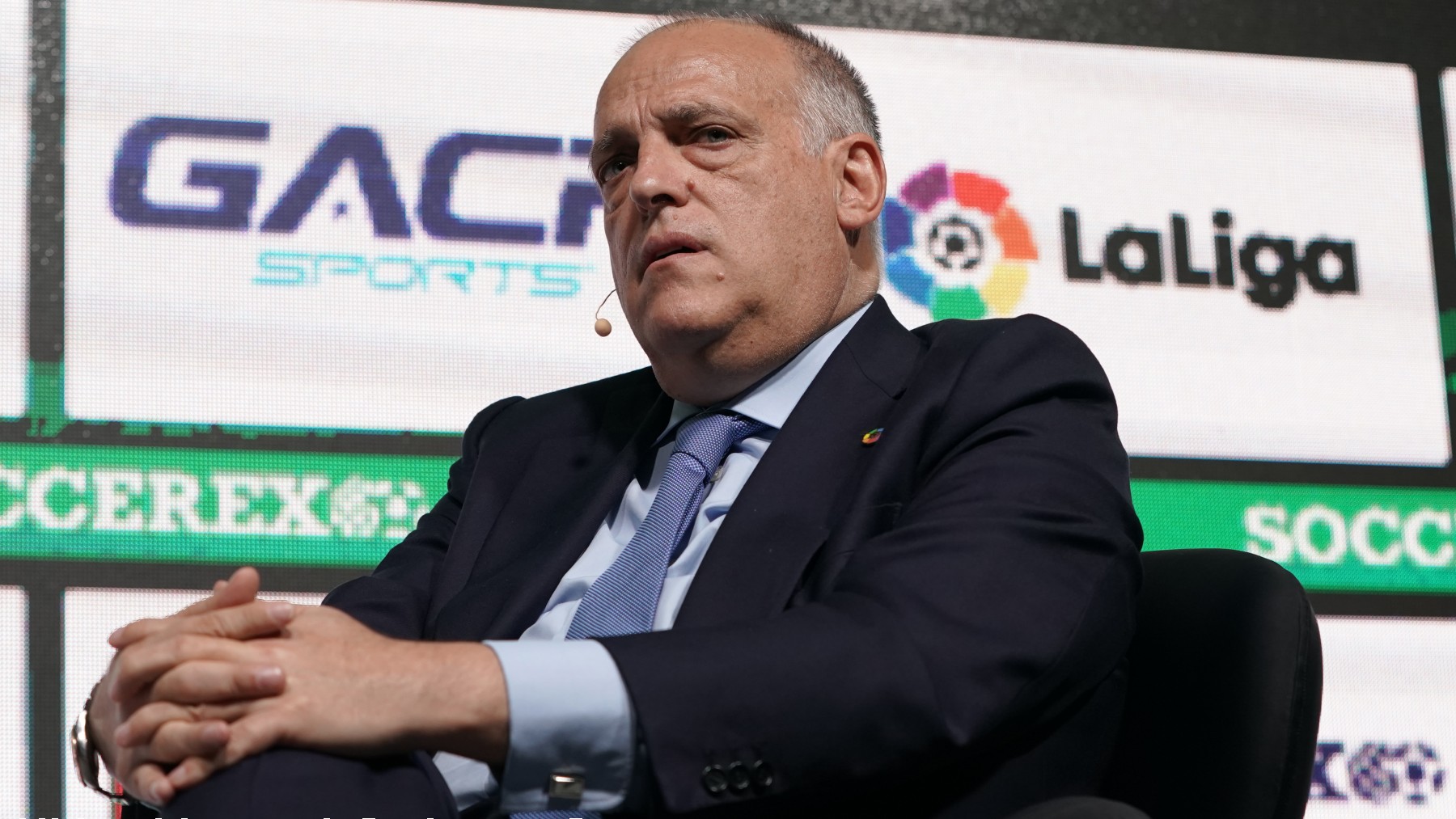 Javier Tebas, en una comparecencia. (Getty)