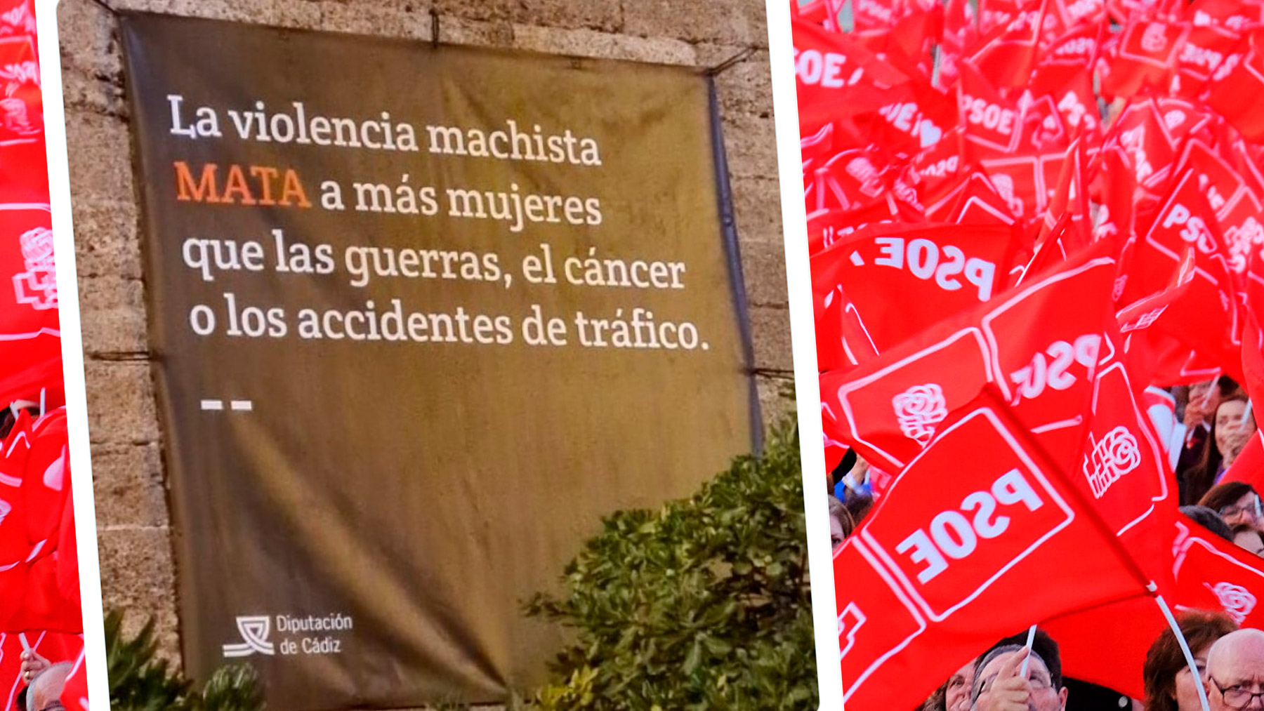 El PSOE lanza una campaña en Cádiz que asegura que «la violencia machista mata a más mujeres que el cáncer».