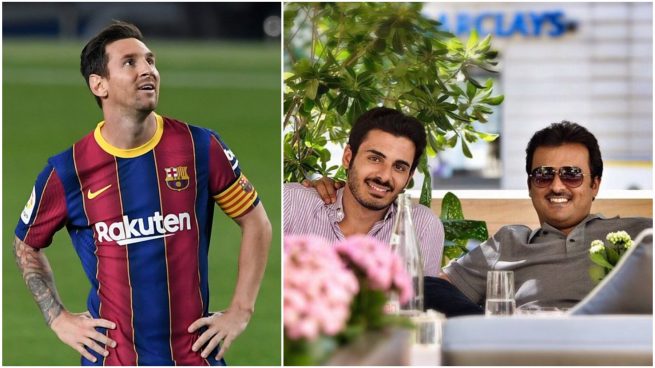 Messi y el emir de Catar, dueño del PSG.