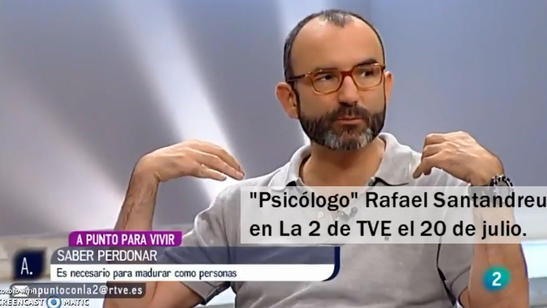 El psicólogo Rafael Santandreu en una intervención de ‘La 2’.