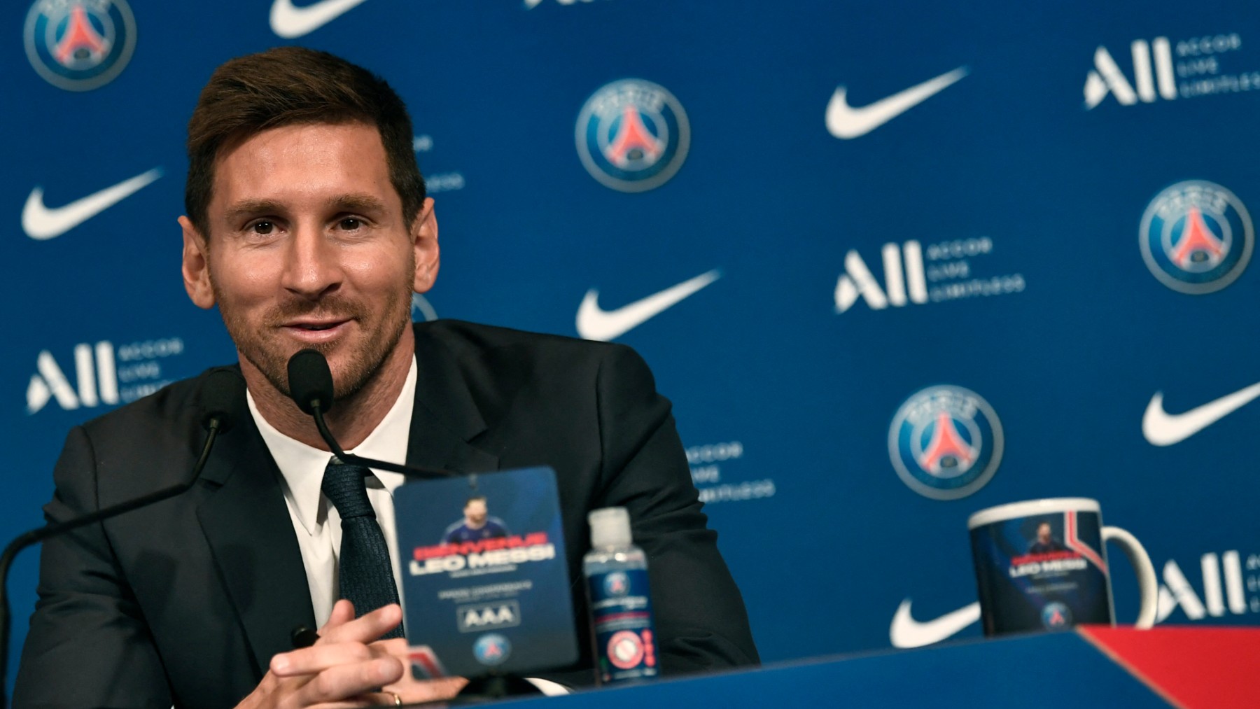 Messi en su presentación con el PSG.