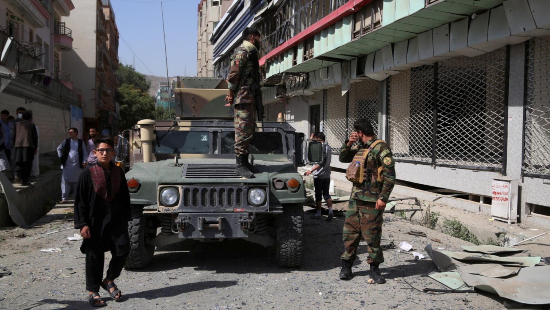 Miembros de las fuerzas de seguridad afganas en Kabul.