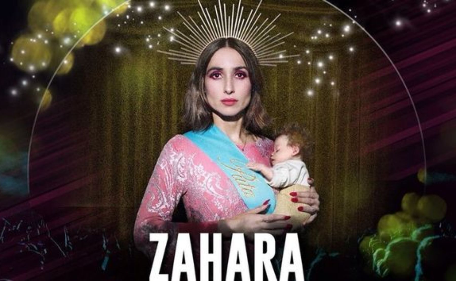 Cartel retirado de la cantante Zahara en un ciclo de conciertos en Toledo.