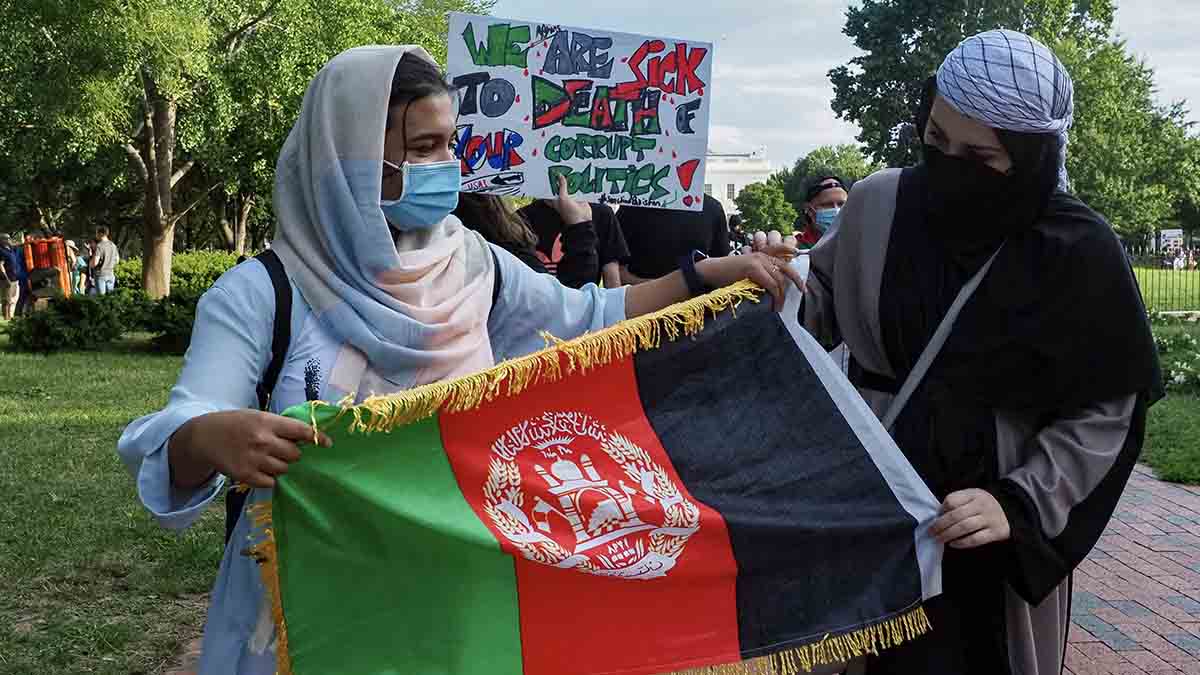 Manifestación en EEUU contra los talibanes
