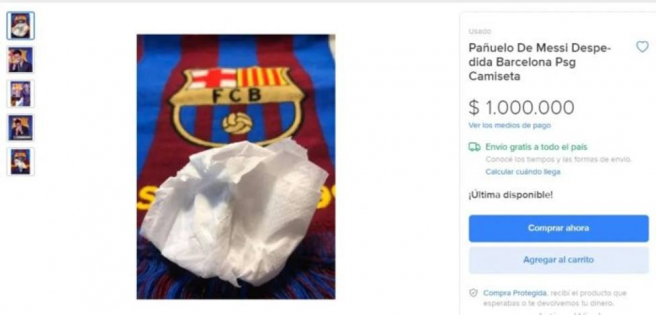 Se subasta por 1 millón de dólares el pañuelo que usó Messi