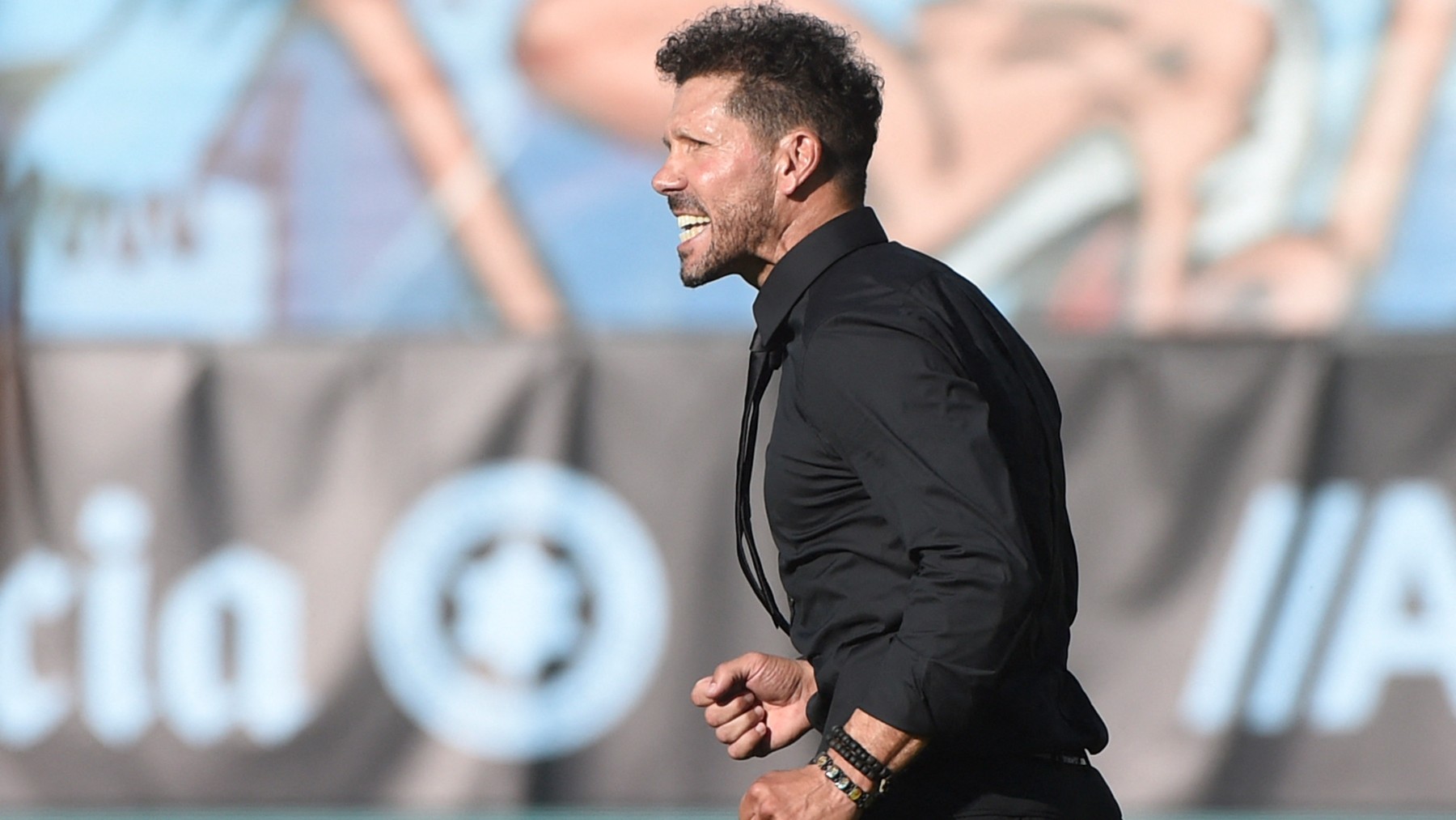 Simeone, en el partido contra el Celta. (AFP)